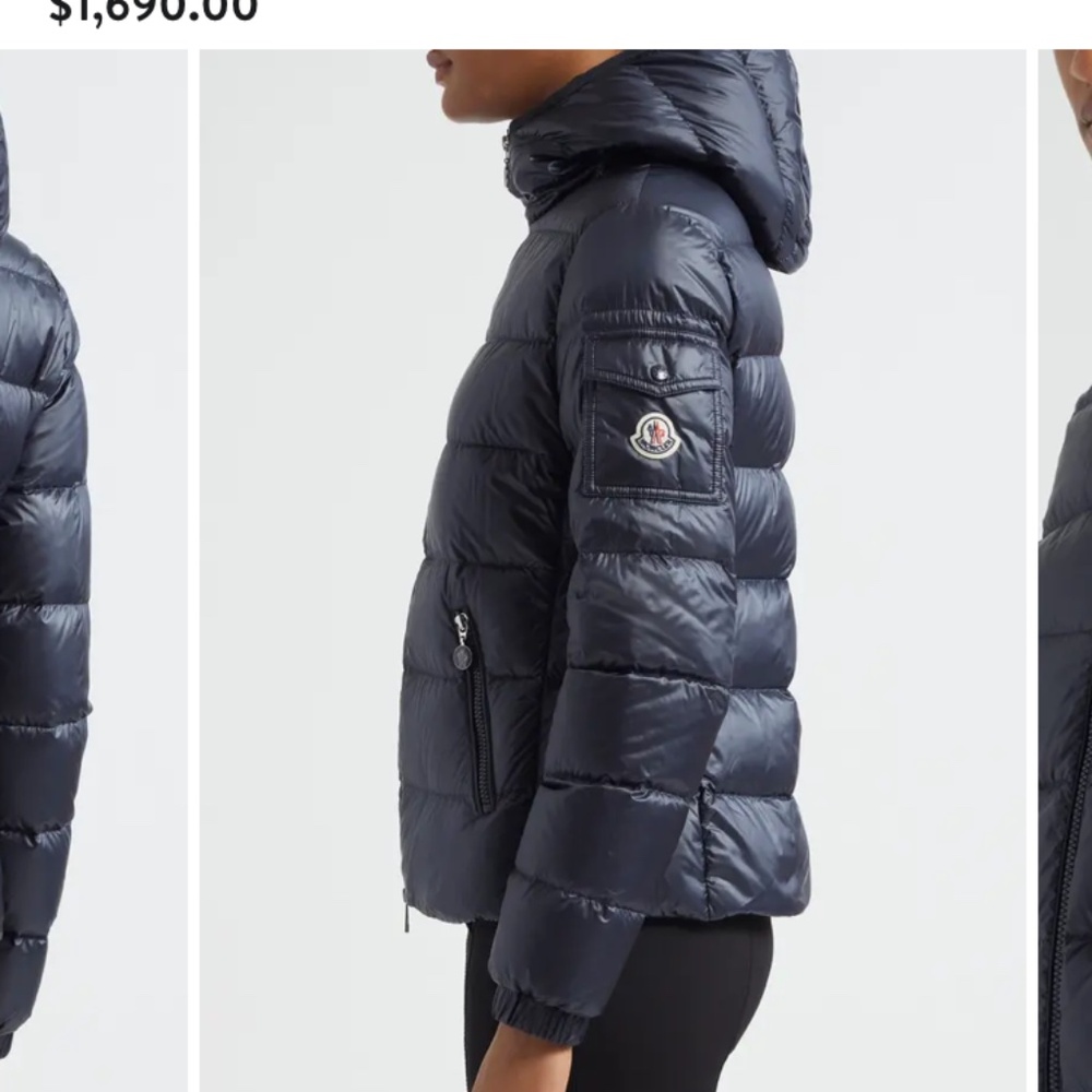 Moncler Gles midnight blue hooded down jacket- women’s size 3